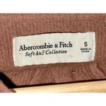 Abercrombie & Fitch Soft AF Brown Ribbed Knit Collared V-Neck Sweater Size Small Photo 2