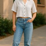 ZARA  Womens Minimalist Cotton Linen Cropped Top M Photo 0