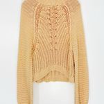 Free People  Sweetheart Knit Sweater in Peach Size Medium Mock Neck Ribbed Photo 2