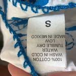 Mexican handmade blue embroidered woman size SMALL shirt made in Mexico Photo 5