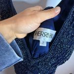 Sherri Hill  51475 Navy Blue Heavy Beaded Formal Gown Photo 2