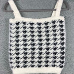 Willow & Wind Sweater Tank Top Women Small Houndstooth Knit Sleeveless White Photo 0