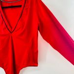 Good American NEW  Low Down Bodysuit Red Black Net Accent Sz 5 US XXL Minimalist Photo 9