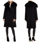 Fleurette Double Breasted Wool Coat Lamb NWT 2 Black Photo 2