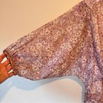 Fate Pink Ditsy Floral Ruched Mini Dress Womens L Tiered Ruffled Cottage Core Size L Photo 1