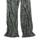 Anne Klein NEW  Size S Metallic Black & Silver Cold-Shoulder Top Sleeve Ruffle Photo 0