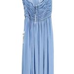 Dress the Population  Aura Chiffon Halter Maxi Dress Blue M NWT Photo 2
