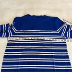 Talbots  blue white stripe mock neck long sleeve shirt Medium Photo 7