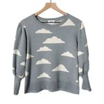 Koch Madeline Daydream Cloud Print Puff Sleeve Light Blue Sweater Size Small Photo 1