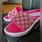 Juicy Couture  Rhinestone  Pink Checkered Sandal Slides NWT​ Photo 1