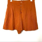 ZARA High Waist Pleated Shorts Burnt Orange Size XS Photo 2