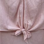 Entro Blouse Knotted Front Tie Blush Pale Pink Short Bell Sleeve Size Small New Photo 1