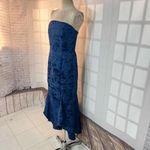 VICI Navy Strapless Textured Embossed Ruffle Elliana Maxi Dress XL Photo 3