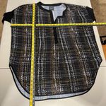 Lysse Tunic Top Womens Large Black Multicolor Printed V-Neck Long Sleeve Blouse Photo 1