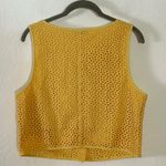 Everlane The Eyelet Scoop Neck Tank Top in Golden Hour Yellow Size 8 Preppy Photo 6