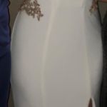 White & Gold Sequin Prom Dress Size 4 Photo 3