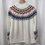 Vince Camuto  Sweater Women's Small Fair Isle Mock Neck Pullover Ski Nordic‎ Photo 2