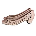 Easy Street Baby Pink Vintage 80s Cutout Low Block Heel Pumps Size 7.5 Photo 1