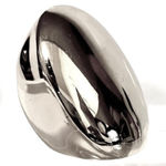 Sam Edelman NEW - Shiny Silver Boho Chic Elegant Oversized Oval Statement Ring - Size 7 Photo 0