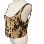 Banana Republic Factory Leopard Print Linen-Blend Cropped Bustier Top Size 10 Photo 2