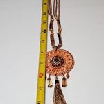 Rhinestone Chain Dangle Bohemian Necklace 26" Lobster Closure Photo 5