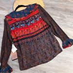 Vintage 90’s cottagecore prairie ruffle boho‎ printed blouse art to wear nwt Size 2 Photo 5