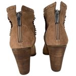 Vince Camuto Womens Fretzia Suede Perforated Ankle Boots Tan Block Heel Size 8M Photo 8
