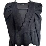 SheIn  black long sleeve vneck shirt size xs Photo 0