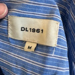 DL1961 Blue Striped Midi Shirt Dress MEDIUM Career Cotton Preppy Designer $189 Photo 9