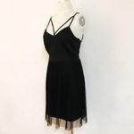 Francesca's Pleated Strappy Black Formal Dress Photo 3