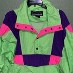 White Sierra Vintage Neon Green Colorblock Pullover Windbreaker Ski Jacket Unisex Photo 2