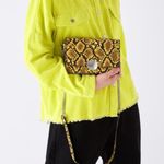 ZARA Yellow Black Snakeskin Crossbody Bag Purse Photo 1