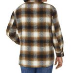 Members Mark Womens XS Relaxed Fit Button Brown Plaid Shacket NWOT Oversized Photo 1