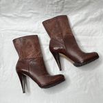 Cole Haan Nike Air Womens Brown Scale Print Leather High Heel Ankle Boots 7 Photo 10