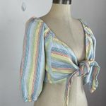 Moon River  Rainbow Stripe Crop Top Photo 1