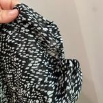 EXPRESS  Black & White Speckled Smocked Mock Neck Tiered Ruffle Mini Dress Size L Photo 8