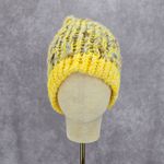 Yellow White Crochet Knit Bucket Cap Hat Fun Vintage Y2K Funky Beanie Photo 1