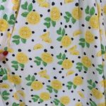 Womens Lemon Print Maxi Dress Halter Neck Size S Slit White Yellow Fun Party Photo 9
