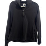 Women's large black fleece FJ foot joy pullover Photo 0
