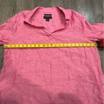 Tahari  Linen Shirt Blouse Women's Plus Size 1X Pink Top Mother Of Pearl Buttons Photo 9