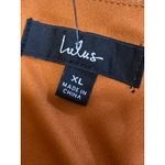 Lulus NEW  Orange Silk Satin Pleated Sleeveless Midi Camisole Tank Slip Dress XL Photo 2