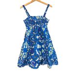 Rhode x Target Zinnia Floral Tiered Mini Dress Small Tropical Hawaiian Vacation Blue Photo 5