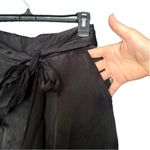 Anthropologie NWT  | Black Satin Tapered Leg Paper Bag Pants | 4 Photo 3