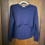 Opening Ceremony  Dark Blue Cropped Hi Low Wool Sweater Size S Photo 1