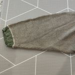 Handmade Handknit Oversized Beige Sweater with Antique Buttons, Size Medium Photo 5