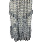 Max Studio  Blue & White Floral Tiered Flutter Short Sleeve Dress Women Sz S Photo 3