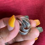 925 Sterling Silver Hammered Swirl Ring Photo 1