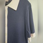 J.Crew  Navy and Cream Short Sleeve Bussiness office Sweather Dress Size Large Photo 6