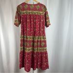 Vintage The Vermont Country Store Small Cottagecore Prairie Floral Tiered Dress Red Photo 1