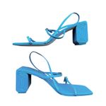 Cult Gaia  Maeve Sandal Size 8.5 Dusty Blue Croc Block Heel Photo 7